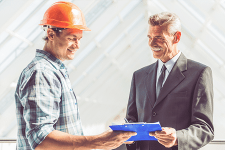 HVAC service agreement between happy homeowner and professional financing expert